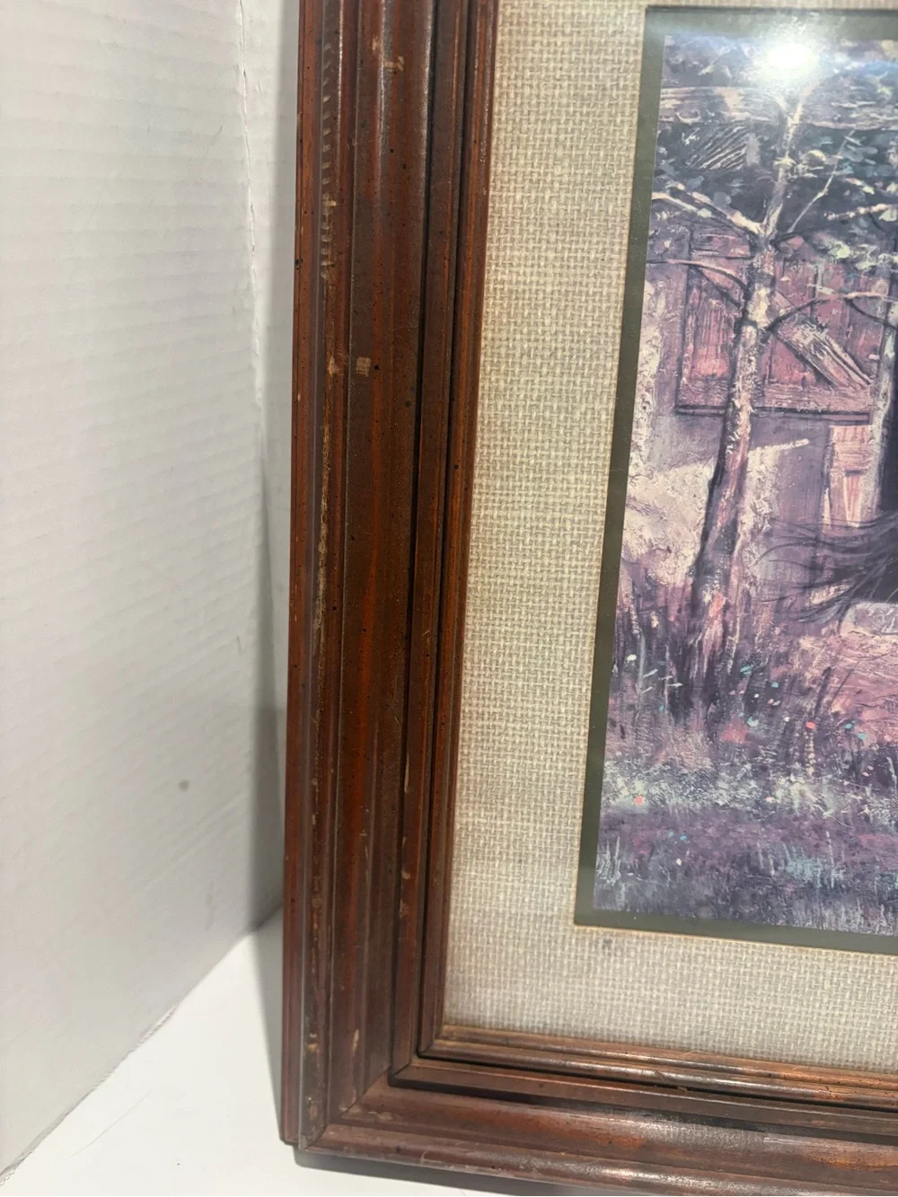 Home Interiors Brown Framed Horse Family Artwork (1980s)